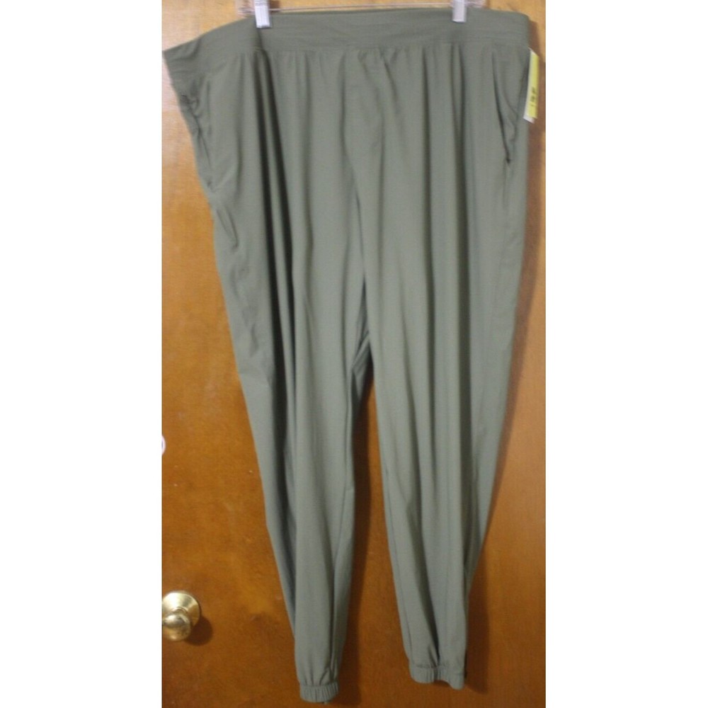 All in Motion Men's Run Knit Pants Sz XXL Olive Green with Drawstring Waistband